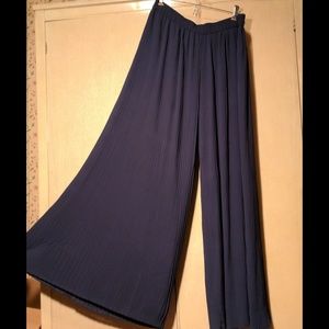 Wide Leg Flowy Navy Blue Pants